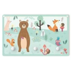 Bilderwelten Kindergarderobe Holz Waldtiere - Treffen Auf Der Lichtung