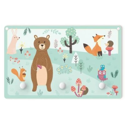 Bilderwelten Kindergarderobe Holz Waldtiere - Treffen Auf Der Lichtung 1 Bilderwelten Kindergarderobe Holz Waldtiere - Treffen Auf Der Lichtung
