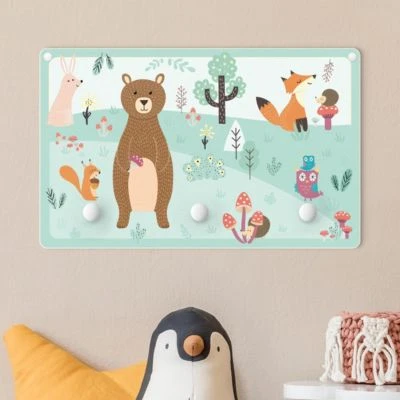 Bilderwelten Kindergarderobe Holz Waldtiere - Treffen Auf Der Lichtung 3 Bilderwelten Kindergarderobe Holz Waldtiere - Treffen Auf Der Lichtung – Bild 3