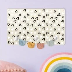 Bilderwelten Kindergarderobe Holz Gezeichnete Pyramiden Schwarz Weiß -Komar Verkäufe 25418892 03