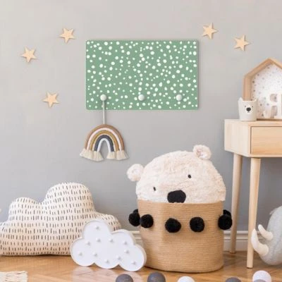 Bilderwelten Kindergarderobe Holz Gezeichnete Kleine Punkte Auf Moosgrün 5 Bilderwelten Kindergarderobe Holz Gezeichnete Kleine Punkte Auf Moosgrün – Bild 5