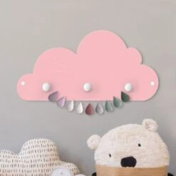 Bilderwelten Kindergarderobe Holz Kleines Rosa Wölkchen -Komar Verkäufe 25418985 03