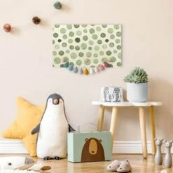 Bilderwelten Kindergarderobe Holz Aquarell Blasen In Grün -Komar Verkäufe 25419001 04