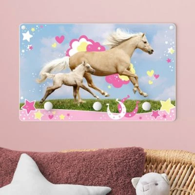 Bilderwelten Kindergarderobe Holz Zwei Galoppierende Pferde Mit Sternen 3 Bilderwelten Kindergarderobe Holz Zwei Galoppierende Pferde Mit Sternen – Bild 3