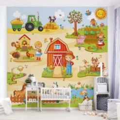 Bilderwelten Fototapete Bauernhof - Landarbeit Macht Spaß -Komar Verkäufe 25419796 03