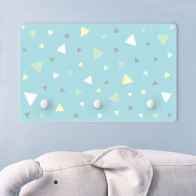 Bilderwelten Kindergarderobe Holz Bunte Gezeichnete Pastelldreiecke Auf Blau 3 Bilderwelten Kindergarderobe Holz Bunte Gezeichnete Pastelldreiecke Auf Blau – Bild 3