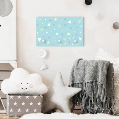 Bilderwelten Kindergarderobe Holz Bunte Gezeichnete Pastelldreiecke Auf Blau 5 Bilderwelten Kindergarderobe Holz Bunte Gezeichnete Pastelldreiecke Auf Blau – Bild 5