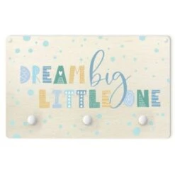 Bilderwelten Kindergarderobe Holz Dream Big Little One Blau