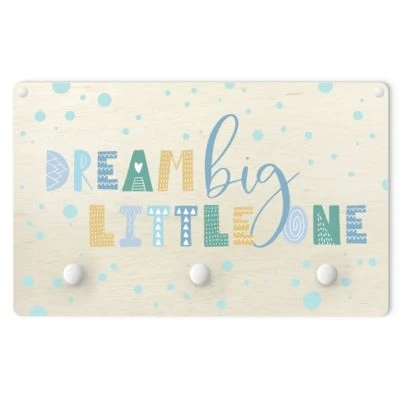 Bilderwelten Kindergarderobe Holz Dream Big Little One Blau 1 Bilderwelten Kindergarderobe Holz Dream Big Little One Blau