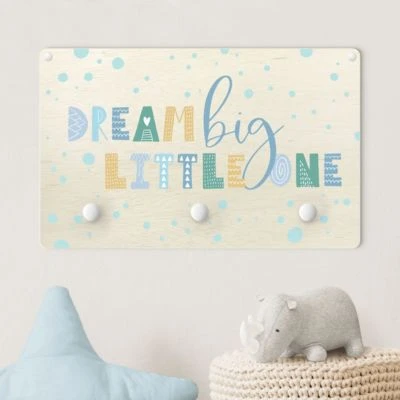 Bilderwelten Kindergarderobe Holz Dream Big Little One Blau 2 Bilderwelten Kindergarderobe Holz Dream Big Little One Blau – Bild 2