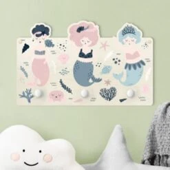 Bilderwelten Kindergarderobe Holz Drei Fabelhafte Meerjungfrauen -Komar Verkäufe 25420857 03