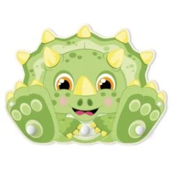 Bilderwelten Kindergarderobe Holz Dicker Dinosaurier - Triceratiops