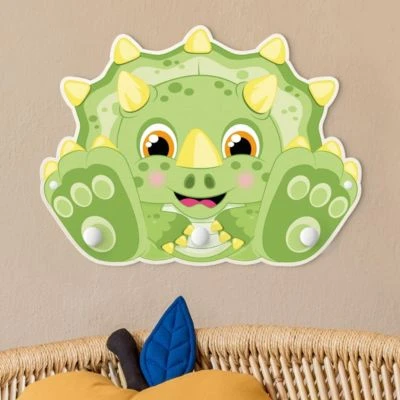 Bilderwelten Kindergarderobe Holz Dicker Dinosaurier - Triceratiops 3 Bilderwelten Kindergarderobe Holz Dicker Dinosaurier - Triceratiops – Bild 3