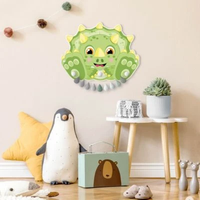 Bilderwelten Kindergarderobe Holz Dicker Dinosaurier - Triceratiops 4 Bilderwelten Kindergarderobe Holz Dicker Dinosaurier - Triceratiops – Bild 4