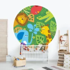 Bilderwelten Runde Tapete Selbstklebend Kinderzimmer No.BP4 Zootiere -Komar Verkäufe 25422177 05