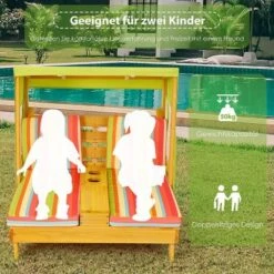 COSTWAY® Doppelte Sonnenliege Kinder Mit Sonnendach -Komar Verkäufe 25695220 03