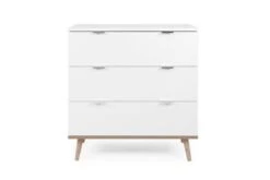 Finori Kommode "Bjarne", Weiß / Sonoma -Eiche, 3 X Schubkästen