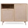 Finori Kommode "Mila", Sonoma-Eiche / Rafia-Geflecht, 2 X Türen