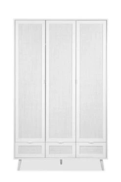 Finori Kleiderschrank "Tillie", Rafia-Geflecht / Weiß
