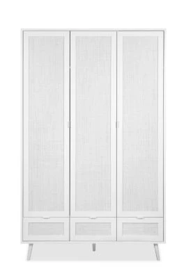 Finori Kleiderschrank "Tillie", Rafia-Geflecht / Weiß 1 Finori Kleiderschrank "Tillie", Rafia-Geflecht / Weiß