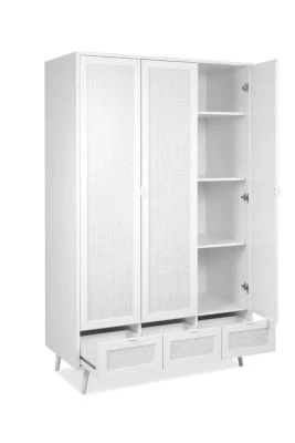 Finori Kleiderschrank "Tillie", Rafia-Geflecht / Weiß 6 Finori Kleiderschrank "Tillie", Rafia-Geflecht / Weiß – Bild 6