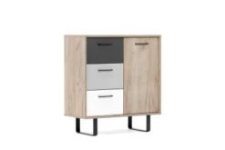 Finori Kommode "Milo", Grey Craft Oak / Farbmix, 3 Schubkästen 8 Finori Kommode "Milo", Grey Craft Oak / Farbmix, 3 Schubkästen -Komar Verkäufe 25974233 03