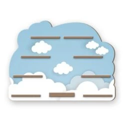 Kreative Feder Wandregal "Blaue Wolken" Passend Für Tonie-Box Und Figuren