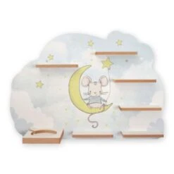 Kreative Feder Wandregal "Maus & Sterne" Passend Für Tonie-Box Und Figuren