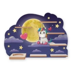 Kreative Feder Wandregal "Magic Unicorn" Passend Für Tonie-Box Und Figuren