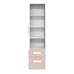 LOMADO® Kinderzimmer Wäscheschrank Grau INGOLSTADT-131 Mit Fronten In Weiß Und Absetzungen In Rosa, B/H/T: Ca. 50/199/41 Cm -Komar Verkäufe 26744957 04