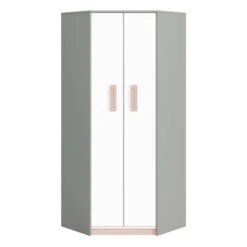 LOMADO® Kinderzimmer Kleiderschrank Eckschrank Grau INGOLSTADT-131 Mit Fronten In Weiß Und Absetzungen In Rosa, B/H/T: Ca. 82/199/82 Cm 7 LOMADO® Kinderzimmer Kleiderschrank Eckschrank Grau INGOLSTADT-131 Mit Fronten In Weiß Und Absetzungen In Rosa, B/H/T: Ca. 82/199/82 Cm -Komar Verkäufe 26744995 03