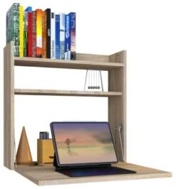 VCM Holz Hänge Klapp Schreibtisch Wandschreibtisch Computertisch Ablage Dralis