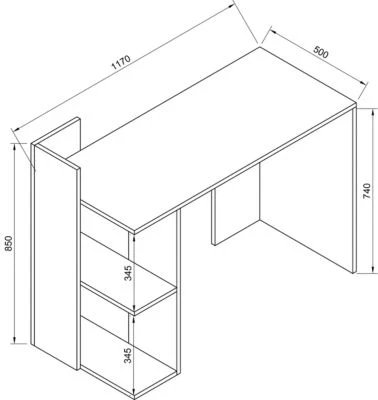 VCM Holz Schreibtisch Computertisch Arbeitstisch Bürotisch Ablage Sinkas 5 VCM Holz Schreibtisch Computertisch Arbeitstisch Bürotisch Ablage Sinkas – Bild 5