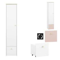 LOMADO® Kinderzimmer Schrank Regal Kombi ELVA-131 In Weiß Mit Fjord Buche Nb. Und Hellrosa, B/H/T: Ca. 123/193/40 Cm 10 LOMADO® Kinderzimmer Schrank Regal Kombi ELVA-131 In Weiß Mit Fjord Buche Nb. Und Hellrosa, B/H/T: Ca. 123/193/40 Cm -Komar Verkäufe 27336950 05