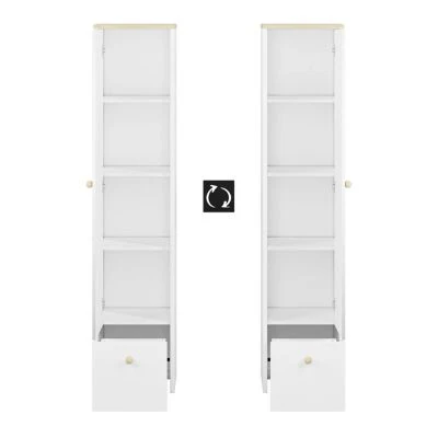 LOMADO® Kinderzimmer Schrank Regal Kombi ELVA-131 In Weiß Mit Fjord Buche Nb. Und Hellrosa, B/H/T: Ca. 123/193/40 Cm 6 LOMADO® Kinderzimmer Schrank Regal Kombi ELVA-131 In Weiß Mit Fjord Buche Nb. Und Hellrosa, B/H/T: Ca. 123/193/40 Cm – Bild 6