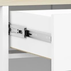 LOMADO® Jugendzimmer Set Mit Schreibtisch ELVA-131 In Weiß Mit Fjord Buche Nb. Und Hellrosa, B/H/T: Ca. 337/193/80 Cm -Komar Verkäufe 27336998 03