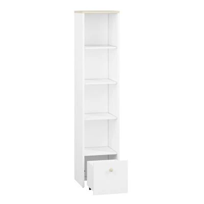 LOMADO® Jugendzimmer Set Mit Eckkleiderschrank ELVA-131 In Weiß Mit Fjord Buche Nb., B/H/T: Ca. 273/193/80 Cm 4 LOMADO® Jugendzimmer Set Mit Eckkleiderschrank ELVA-131 In Weiß Mit Fjord Buche Nb., B/H/T: Ca. 273/193/80 Cm – Bild 4