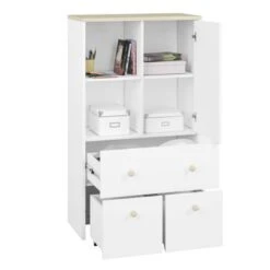 LOMADO® Schrank Mit Schubkästen Und Fächern ELVA-131 In Weiß Mit Fjord Buche Nb. Und Hellrosa, B/H/T: Ca. 52/141/40 Cm 9 LOMADO® Schrank Mit Schubkästen Und Fächern ELVA-131 In Weiß Mit Fjord Buche Nb. Und Hellrosa, B/H/T: Ca. 52/141/40 Cm -Komar Verkäufe 27337020 04