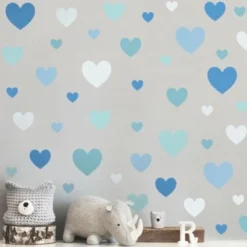 Bilderwelten Wandtattoo 85 Herzen Blau Grau Petrol Set -Komar Verkäufe 28249421 04