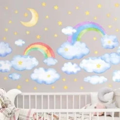 Bilderwelten Wandtattoo Aquarell Wolken Regenbogen Sterne Set -Komar Verkäufe 28249506 04