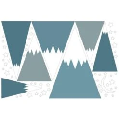 Bilderwelten Wandtattoo Schneebedeckte Berge Sterne Und Mond