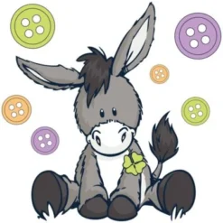 Bilderwelten Wandtattoo NICI - Esel & Knöpfe