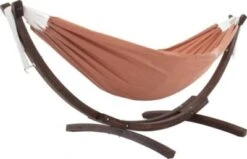 Vivere Doppelhängematte Aus Sunbrella® Mit Stabilem Bogengestell 260 Cm Aus Massivkiefernholz - CORAL