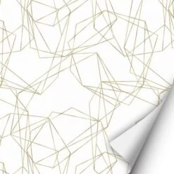 Nikima Klebefolie KF-04 Selbstklebende Folie – Abstrakt Weiß/gold (16,66 €/m²) Klebefolie Wandtattoos