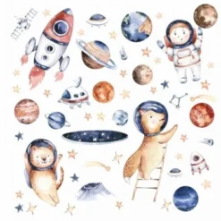 Nikima Wandtattoo 226 Wandtattoo Weltall Astronaut - 750 X 420 Mm Wandtattoos