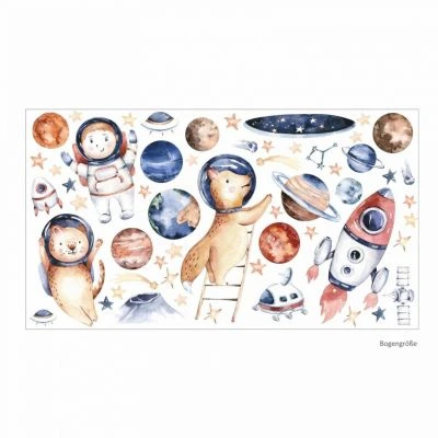 Nikima Wandtattoo 226 Wandtattoo Weltall Astronaut - 750 X 420 Mm Wandtattoos 2 Nikima Wandtattoo 226 Wandtattoo Weltall Astronaut - 750 X 420 Mm Wandtattoos – Bild 2