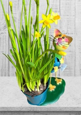 Tradiero Haushalt/Gartenbedarf/Pflanzbedarf/Pflanzsets Mein Erstes Pflanzset: Pflanztopf Mit Metallfigur Katze (ca. 30 Cm Hoch), 1 Tüte Bienenfutter-Wildblumensamen Und Kultursubstrat-Tab Zur Anzucht Blau 5 Tradiero Haushalt/Gartenbedarf/Pflanzbedarf/Pflanzsets Mein Erstes Pflanzset: Pflanztopf Mit Metallfigur Katze (ca. 30 Cm Hoch), 1 Tüte Bienenfutter-Wildblumensamen Und Kultursubstrat-Tab Zur Anzucht Blau – Bild 5
