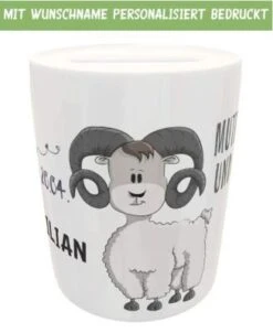 Kilala Spardose Sternzeichen Widder Mit Name Geldgeschenk Zu Geburt Taufe