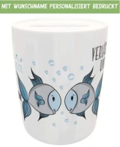 Kilala Spardose Sternzeichen Fische Mit Name Geldgeschenk Zu Geburt Taufe