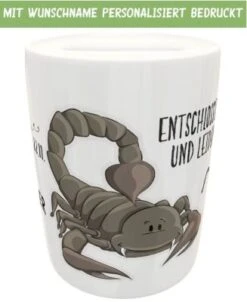 Kilala Spardose Sternzeichen Skorpion Mit Name Geldgeschenk Zu Geburt Taufe